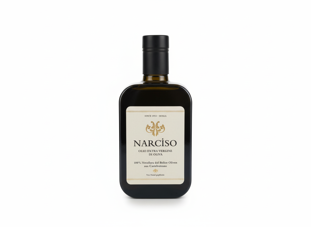 Narciso – Olio Extra Vergine di Oliva-Nocellara del Belice-Flasche (0,5L) - Bild 1